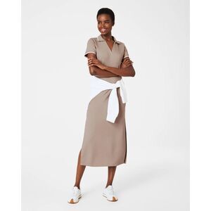 SPANX AirEssentials Pique Polo Midi Dress Ashwood $148.00